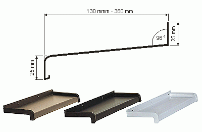 Vonkajšie  hliníkové parapety AL 2 mm
